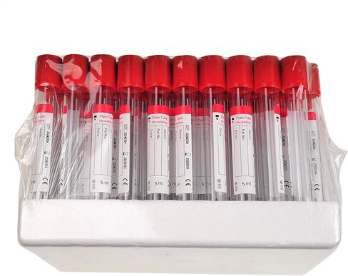 Veterinary Lab Vacuum Blood Collection Coagulation Tubes No Additive Tube Blood Collection Tube Pet Supplies, 5ml Red 100pcs in Kuwait