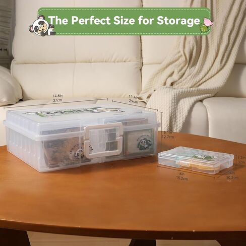 novelinks 4" x 6" Photo Storage Box Photo Case with Handle-16 Inner Photo Keeper Photo Organizer Picture Storage Containers Box (Camping Style Teddy Bear) in Kuwait