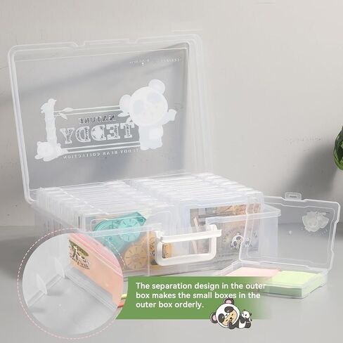 novelinks 4" x 6" Photo Storage Box Photo Case with Handle-16 Inner Photo Keeper Photo Organizer Picture Storage Containers Box (Camping Style Teddy Bear) in Kuwait