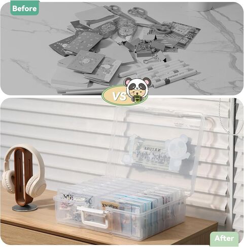 novelinks 4" x 6" Photo Storage Box Photo Case with Handle-16 Inner Photo Keeper Photo Organizer Picture Storage Containers Box (Camping Style Teddy Bear) in Kuwait