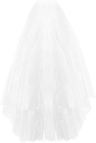 Jaciya 4-Layer Pearl Wedding Veil - Bridal Veil for Brides & Bachelorette Parties - Bachelorette Party Favors in Saudi Arabia