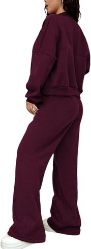 LovelyWholesale Women Sweatsuits 2 Piece Set Zip Up Sweatshirt and Wild Leg Sweatpants Set in Saudi Arabia