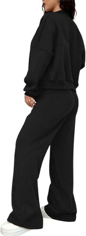 LovelyWholesale Women Sweatsuits 2 Piece Set Zip Up Sweatshirt and Wild Leg Sweatpants Set in Saudi Arabia