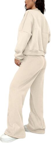 LovelyWholesale Women Sweatsuits 2 Piece Set Zip Up Sweatshirt and Wild Leg Sweatpants Set in Saudi Arabia