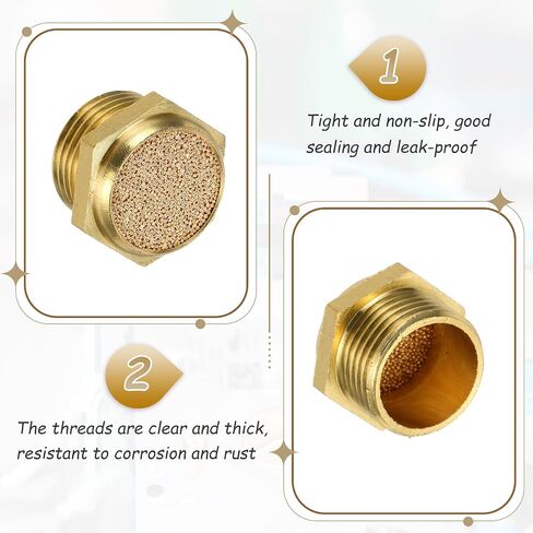 Meccanixity 3pcs كاتم الصوت العادم الهوائي ، G 3/8 "ذكور ذكور ملتصقة بخط الجوية الملبد بالأدوات الهوائية والآلات الصناعية in Saudi Arabia