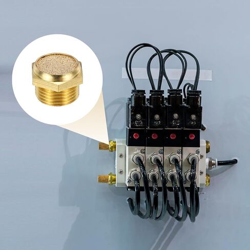 Meccanixity 3pcs كاتم الصوت العادم الهوائي ، G 3/8 "ذكور ذكور ملتصقة بخط الجوية الملبد بالأدوات الهوائية والآلات الصناعية in Saudi Arabia