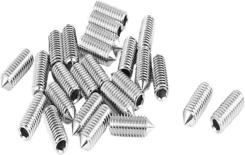M6x16mm Stainless Steel Cone Point Hexagon Socket Grub Screws 25pcs in Saudi Arabia