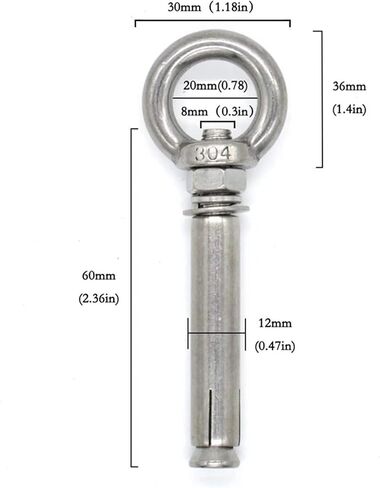 5pcs m8 × 60 مم التوسع مرساة الترباس 304 in Saudi Arabia