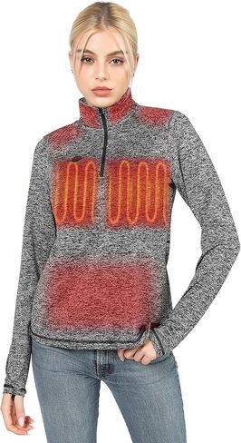 Women's Heated Shirt with Battery Included - High Powered Self Warming Thermal Layer, Stretch Mid Layer in Kuwait