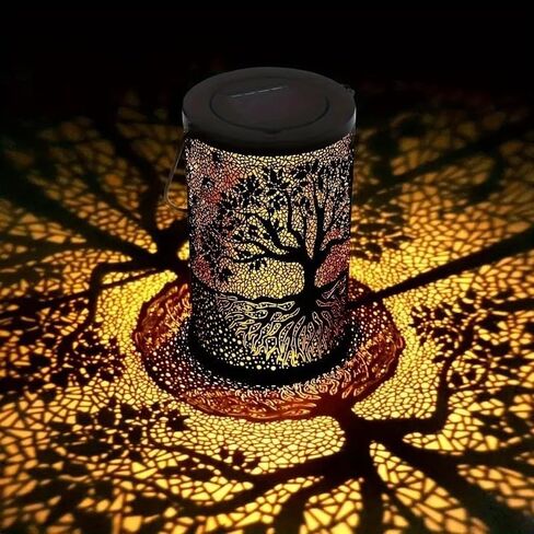 Solar Outdoor Waterproof Lantern - Solar Desk Lamp WithMetal Decoration, Suitable for Desk, Terrace, Lawn, Courtyard,Path, Landscape, Backyard, Garden, Art Decoration(Size:Tree of Life) in Saudi Arabia