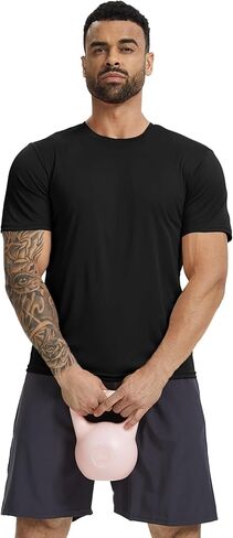 Men's Short Sleeve UPF 50+ Sun Rash Guard Swim Shirts Lightweight Moisture Wicking Athletic Summer Tops in Kuwait