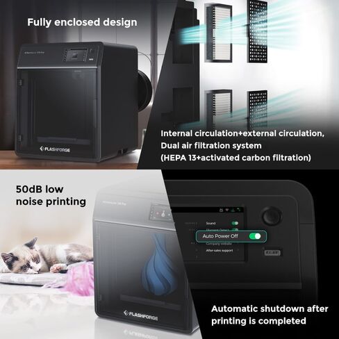 طابعة Flashforge AD5M Pro 3D-تسوية تلقائية عالية السرعة ، 600 مم/ثانية ، و 1 نقرة ، وطباعة هادئة 50dB مع الكاميرا ، وحزمة فوهة 0.4 و 0.6 مم ، وتبريد مساعدًا ، و 220 × 220 × 220 مم. in Saudi Arabia