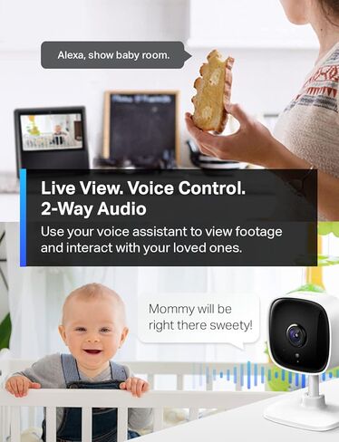Tapo 1080p Indoor/Outdoor Security Camera - Free Person/Motion/Baby Cry Detection, Color Night Vision, IP65 Weatherproof, SD/Cloud Storage, Works w/Alexa & Google Home HybridCam in Kuwait