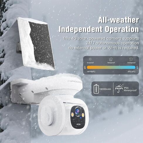 2.5K 4MP 4G LTE Cellular Security Camera Solar Power Wireless Outdoor, 24/7 Recording No Need WiFi, 360° Live View, Includes SIM & 64GB SD Card, Color Night Vision in Saudi Arabia