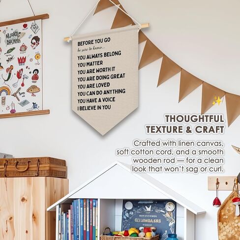 Wheatwin Kids Room Decor, Motivational Have Courage and Be Kind Wall Hanging Pennant Flag Banner, Inspirational Wall Decor for Kids Toddler Nursery Bedroom Playroom 15x11 Inch in Kuwait