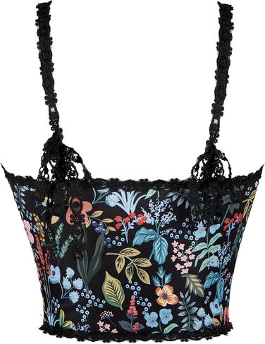 Women's Corset Top Bustier Renaissance - Vintage Lace Up Floral Print Corset Bodyshaper Boned Overbust in Saudi Arabia