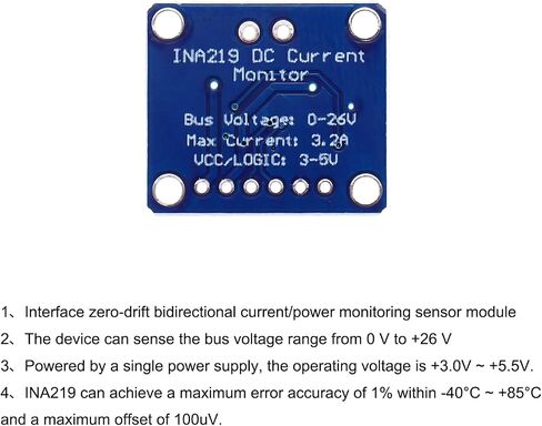 Meccanixity 3 PCS INA219 I2C CJMCU-219 ثنائية الاتجاه DC الجهد الحالي لجهد الطاقة الجهد الحالي لمرض الإنتاجية وحدة استشعار وحدة مراقبة الطاقة IIC in Saudi Arabia