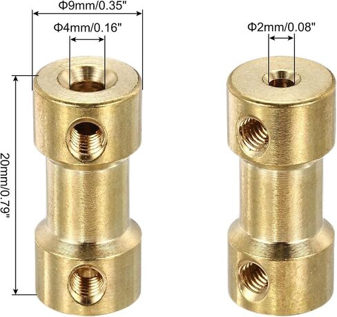 MECCANIXITY 5 Pack 2.3mm to 3mm Brass Shaft Coupling Joint Connector with Screws and Hex Wrench Flexible Motor Shaft Coupler for Car Wheels Tires Shaft Motor in Saudi Arabia