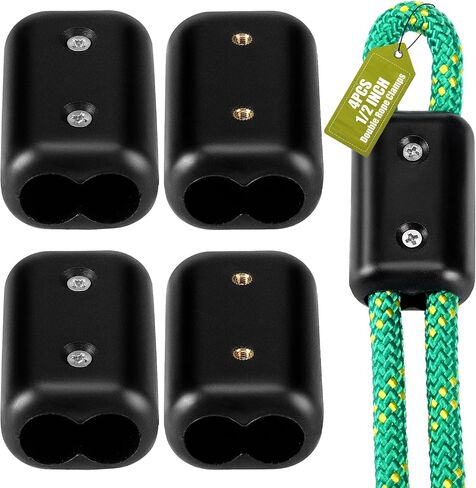 4 Pcs Double Rope Clamps Reusable Rope Clamp 1/2 Inch Plastic Cord Connector Suitable for 9-10 mm Double Nylon or Braided Cord in Saudi Arabia