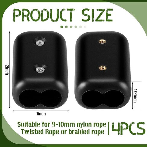 4 Pcs Double Rope Clamps Reusable Rope Clamp 1/2 Inch Plastic Cord Connector Suitable for 9-10 mm Double Nylon or Braided Cord in Saudi Arabia