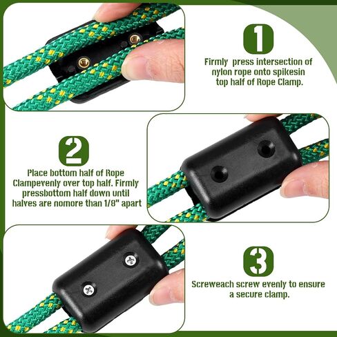 4 Pcs Double Rope Clamps Reusable Rope Clamp 1/2 Inch Plastic Cord Connector Suitable for 9-10 mm Double Nylon or Braided Cord in Saudi Arabia