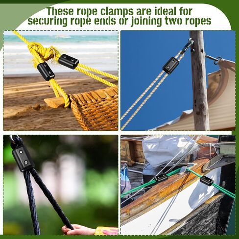 4 Pcs Double Rope Clamps Reusable Rope Clamp 1/2 Inch Plastic Cord Connector Suitable for 9-10 mm Double Nylon or Braided Cord in Saudi Arabia