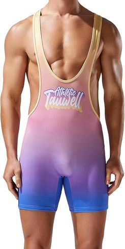 DTODWW Mens Wrestling Singlet Athletic Supporters Bodysuits Shapewear Activewear Leotard in Kuwait