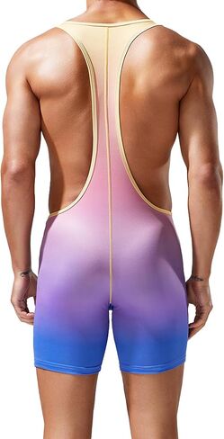 DTODWW Mens Wrestling Singlet Athletic Supporters Bodysuits Shapewear Activewear Leotard in Kuwait