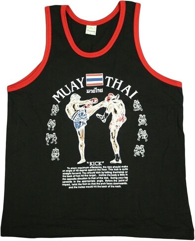 دبابة الرجال أعلى القميص السترة الصالة الرياضية Muay Thai Men T-Shirt Cotton 100 ٪ مصنوعة في تايلاند in Saudi Arabia
