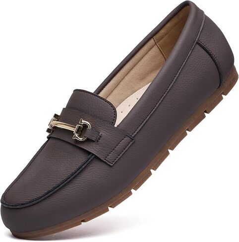 Genuine Leather Loafers for Women Driving Moccasins Business Casual Work Shoes Comfortable & Lightweight Womens Dress Flats Slip On Shoes in Saudi Arabia