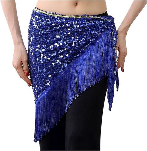 Dance Waist Chain 16 Colors Long Tassel Triangle Belts Belly Dance Hip Scarf Sequin Accessories in Kuwait