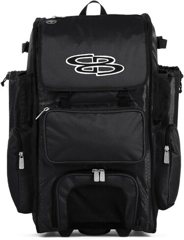 Boombah Rolling Superpack Baseball/Softball Gear Bag - 23-1/2" x 13-1/2" x 9-1/2" - Multiple Colors - Telescopic Handle and Holds 4 Bats - Wheeled Version in Saudi Arabia