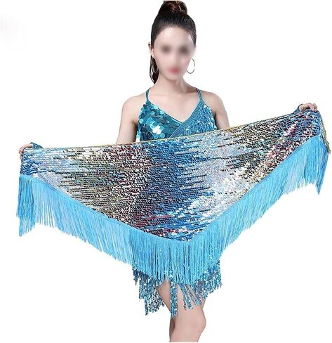 Dance Waist Chain 16 Colors Long Tassel Triangle Belts Belly Dance Hip Scarf Sequin Accessories in Kuwait