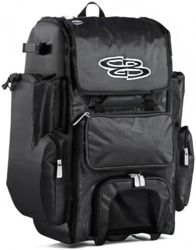 Boombah Rolling Superpack Baseball/Softball Gear Bag - 23-1/2" x 13-1/2" x 9-1/2" - Multiple Colors - Telescopic Handle and Holds 4 Bats - Wheeled Version in Saudi Arabia