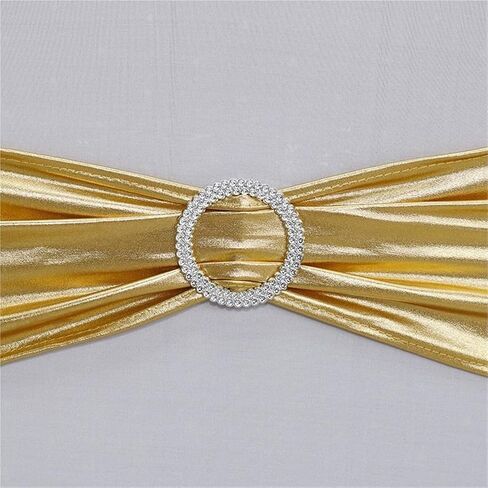 Chair Sashes Shiny Metallic Chair Knot Bands with Round Buckle for Party Banquet for Weddings﻿(Red,10 pcs) in Saudi Arabia