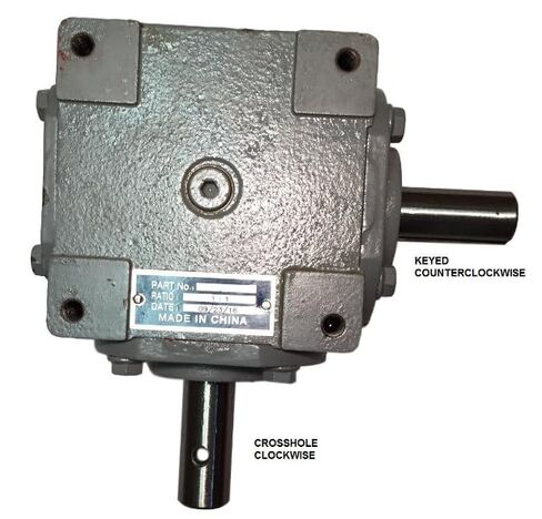 40 HP Right Angle Bevel Gearbox with 2 Keyed Shafts CW/CCW 1:1 - Cast Iron housing - Input Speed: 1,800 Max RPM; 19455-KW-KW-GR in Saudi Arabia