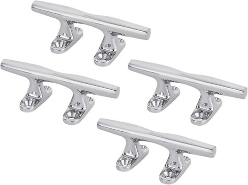 المياه البيضاء-4 "Cleat القارب Herreshoff-Cleat المصقول من Zamak Cleat مع قاعدة مفتوحة و 1/4" الثقوب المتصاعدة لربطة التعادل الخفيفة على القوارب ، الأرصفة ، قوارب الكاياك ، RVS ، والمشاريع المنزلية-53040CZ in Kuwait