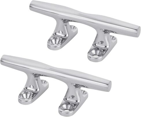 المياه البيضاء-4 "Cleat القارب Herreshoff-Cleat المصقول من Zamak Cleat مع قاعدة مفتوحة و 1/4" الثقوب المتصاعدة لربطة التعادل الخفيفة على القوارب ، الأرصفة ، قوارب الكاياك ، RVS ، والمشاريع المنزلية-53040CZ in Kuwait