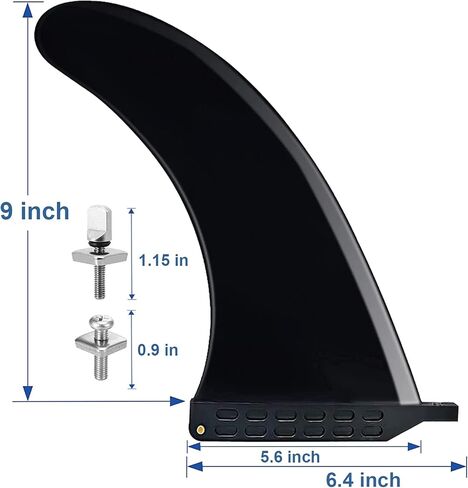 Surf SUP Fin - Free No Tool Fin Screw 9 inch Center Fin,for Surfboard Longboard and Paddleboard,with Free No Tool Screws in Saudi Arabia