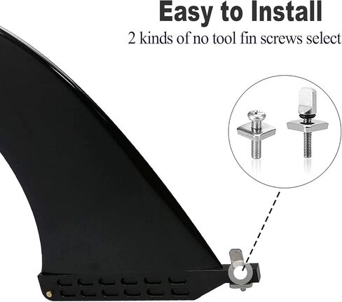 Surf SUP Fin - Free No Tool Fin Screw 9 inch Center Fin,for Surfboard Longboard and Paddleboard,with Free No Tool Screws in Saudi Arabia