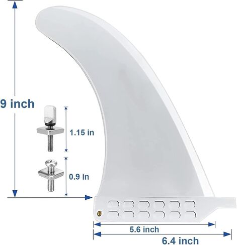 Surf SUP Fin - Free No Tool Fin Screw 9 inch Center Fin,for Surfboard Longboard and Paddleboard,with Free No Tool Screws in Saudi Arabia