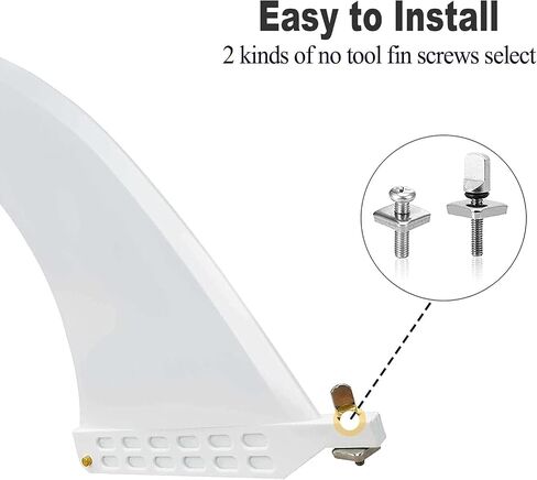 Surf SUP Fin - Free No Tool Fin Screw 9 inch Center Fin,for Surfboard Longboard and Paddleboard,with Free No Tool Screws in Saudi Arabia