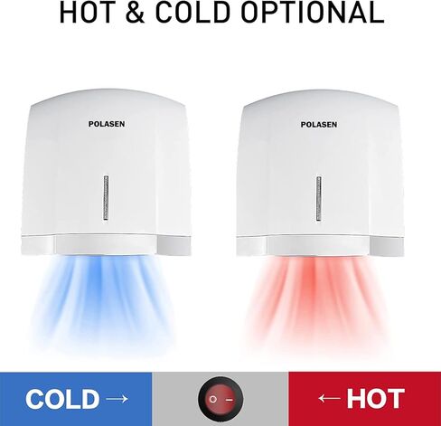 Hand Dryers for Bathrooms Commercial Silver Pack of 2 with 2 Pin Plug 110V Automatic Compact High Speed Air Wiper ADA Compliant for Industry Business Restrooms in Saudi Arabia
