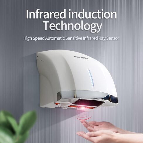 Hand Dryers for Bathrooms Commercial Silver Pack of 2 with 2 Pin Plug 110V Automatic Compact High Speed Air Wiper ADA Compliant for Industry Business Restrooms in Saudi Arabia