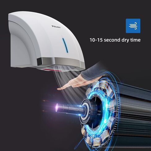 Hand Dryers for Bathrooms Commercial Silver Pack of 2 with 2 Pin Plug 110V Automatic Compact High Speed Air Wiper ADA Compliant for Industry Business Restrooms in Saudi Arabia