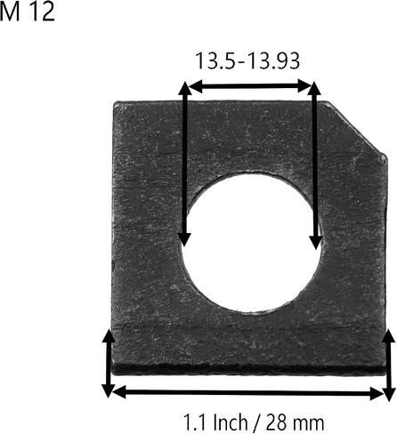 20 PCS Beveled Square Washers,304 Stainless Steel M12 Heavy Duty Missing Angle Flat Gasket for Channel Steel Wedge Shaped Washers for Shim Leveling in Saudi Arabia
