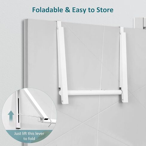 Over The Door Clothes Hanger, Foldable Over The Door Hanger, Over The Door Drying Rack for Coat, Space Saving Small Clothes Rack Door Hangers for Clothing, White in Kuwait