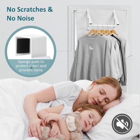 Over The Door Clothes Hanger, Foldable Over The Door Hanger, Over The Door Drying Rack for Coat, Space Saving Small Clothes Rack Door Hangers for Clothing, White in Kuwait