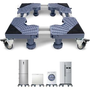 Furniture Dolly with 8 Strong Feet, Mini Fridge Stand with Locking Wheels, Adjustable Washing Machine Stand Appliance Roller for Washer, Dryer, Refrigerator in Saudi Arabia