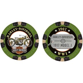 سلسلة Harley-Davidson العسكرية Alpha 1 1917 Model J Collectible Poker Chip 6741 in Kuwait
